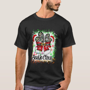 Camiseta Bestie Claus Parejas Coquette Bow Santa Navidades