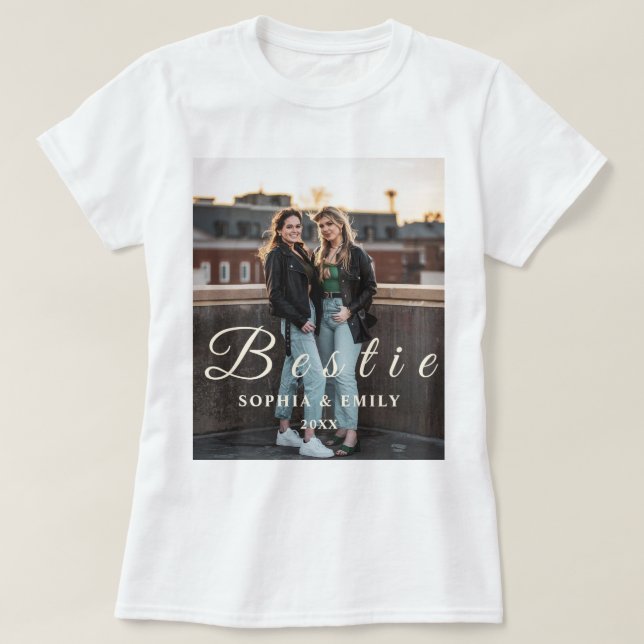 Camiseta Bestie Collage T-Shirt – Names & Year Custom Tee (Diseño del anverso)