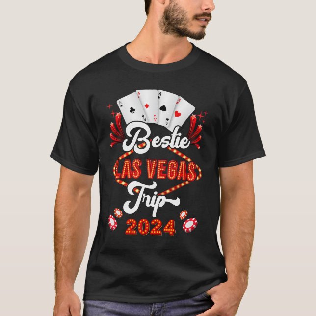 Camiseta Bestie Las Vegas Trip 2024 Sister Squad Vacation M (Anverso)