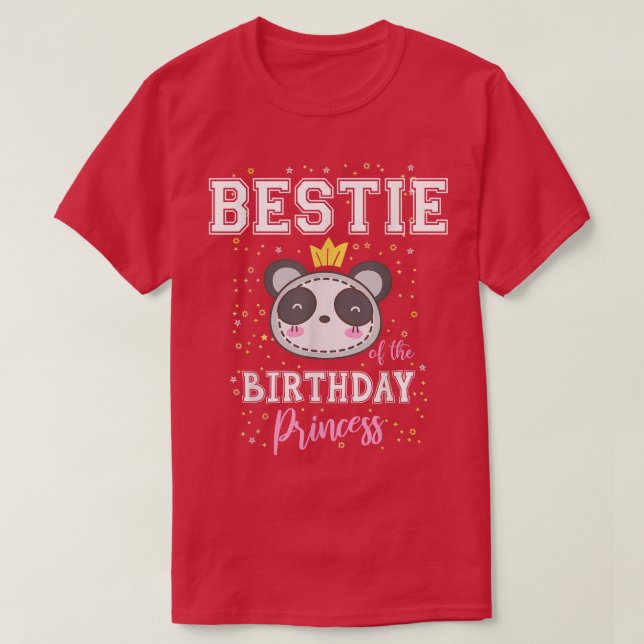 Camiseta Bestie of the Birthday Princess Cute Panda Bear B- (Diseño del anverso)