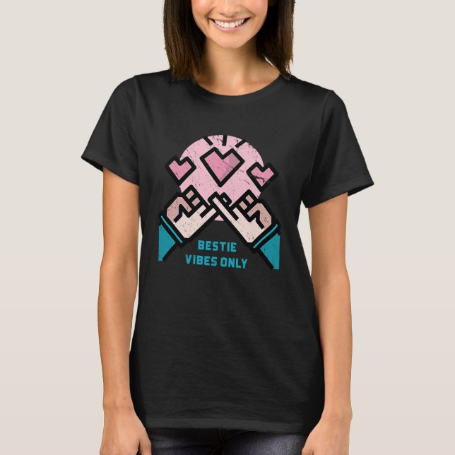 Camiseta Bestie sólo vibes mejores amigos Besties 8 bits (Anverso)