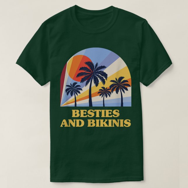 Camiseta Besties And Bikinis Beach Friends Ocean Buddy Swim (Diseño del anverso)