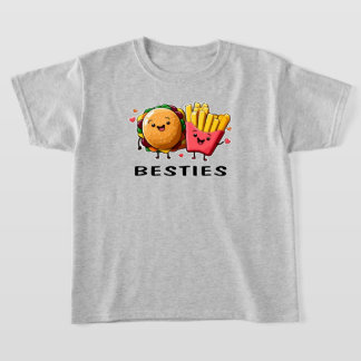 Camiseta Besties Cheeseburger Y Fries Mejores Amigos