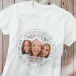 Camiseta Besties Forever BFF Personalizado sencillo moderno<br><div class="desc">Este diseño simple y clásico está compuesto por tipografía de la síspera y agrega una foto personalizado. "Besties Forever" gira en torno a la foto de tus amigos</div>