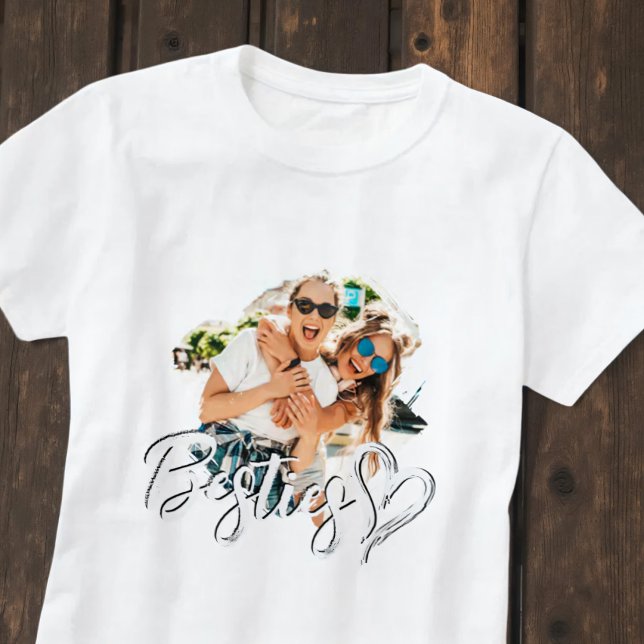 Camiseta Besties Grunge Simple Modern Heart Cool Photo (Subido por el creador)