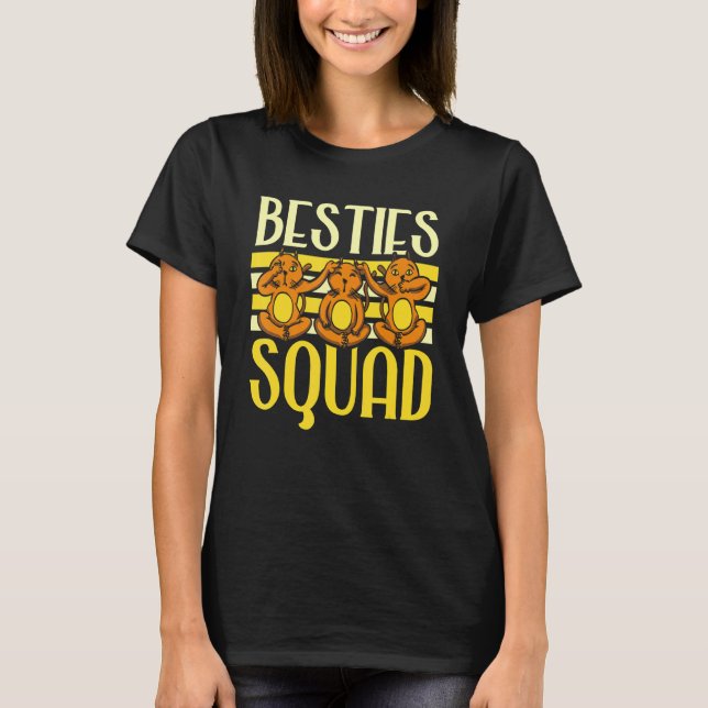 Camiseta Besties Squad Mejor Amigo Equipo Amistad Palabras (Anverso)