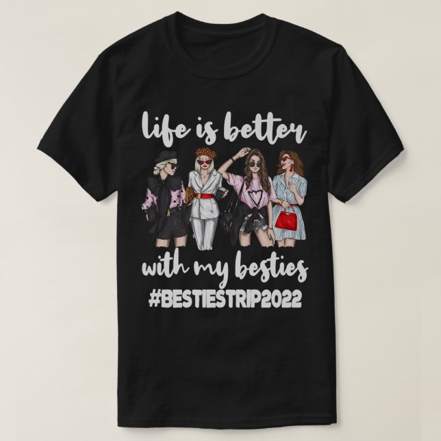Camiseta Besties Trip 2022 Best Friend Vacation Travel Girl (Diseño del anverso)