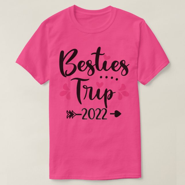 Camiseta Besties Trip 2022 Mejor Amigo Chica de Viajes Vaca (Diseño del anverso)