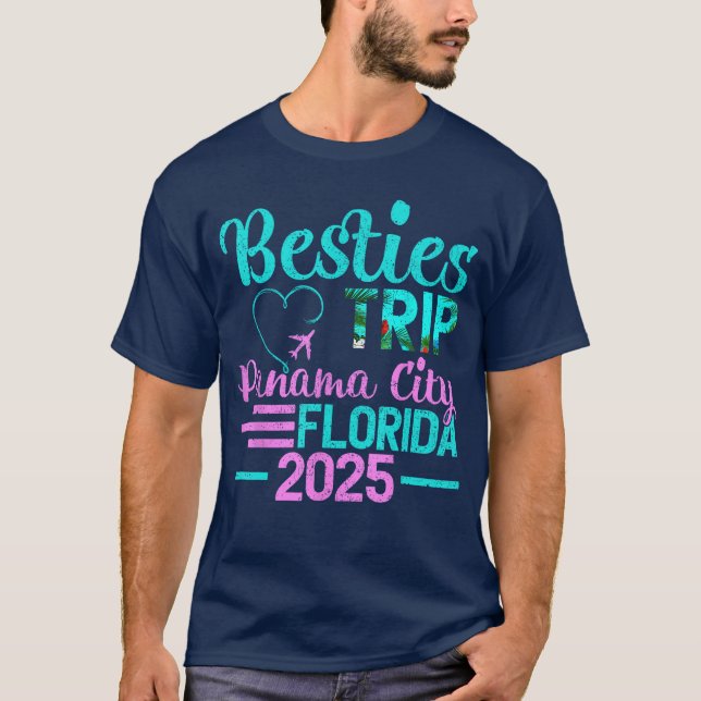 Camiseta Besties Viaje 2025 Vacaciones de verano Florida Pa (Anverso)
