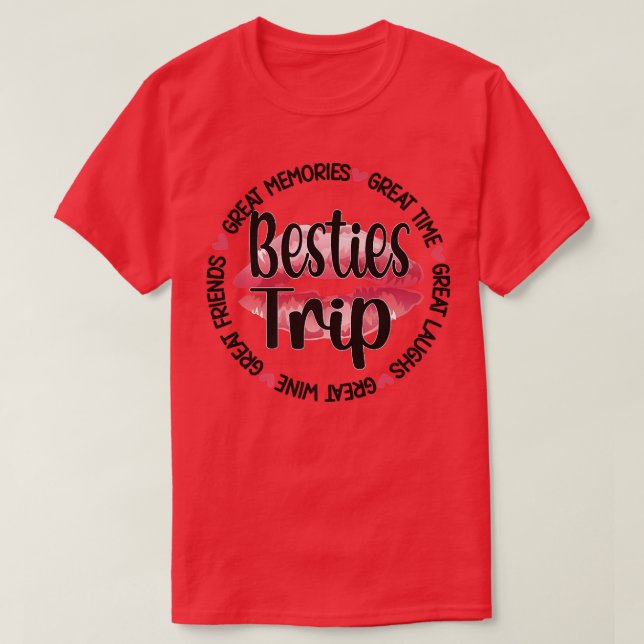 Camiseta Besties Viaje Mejor Amigo Vacaciones Chicas de Via (Diseño del anverso)