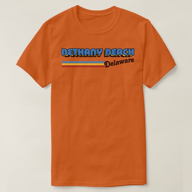 Camiseta Bethany Beach Delaware Diseño Retro (Diseño del anverso)