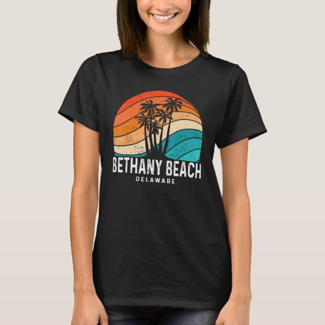 Camiseta Bethany Beach Delaware Palm Tree Beach Souvenir (Anverso)