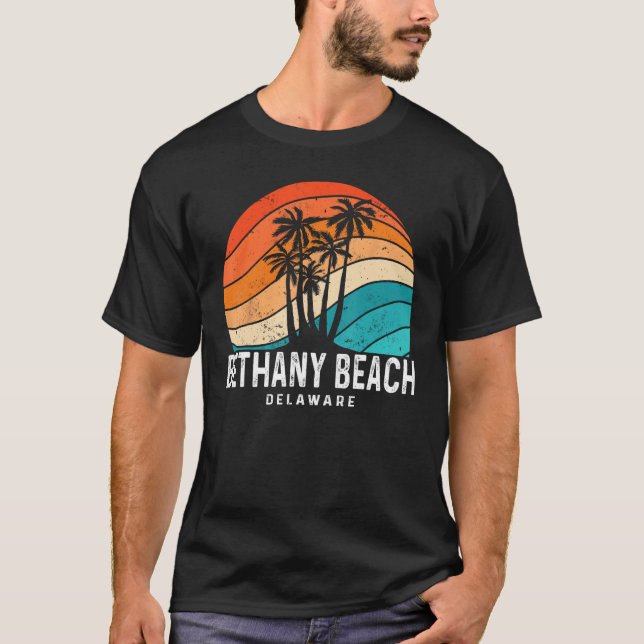 Camiseta Bethany Beach Delaware Palm Tree Beach Souvenir (Anverso)