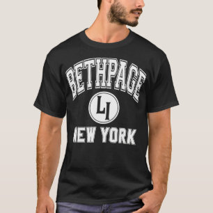 Camiseta Bethpage New York LI NY Varsity Estilo rosado con