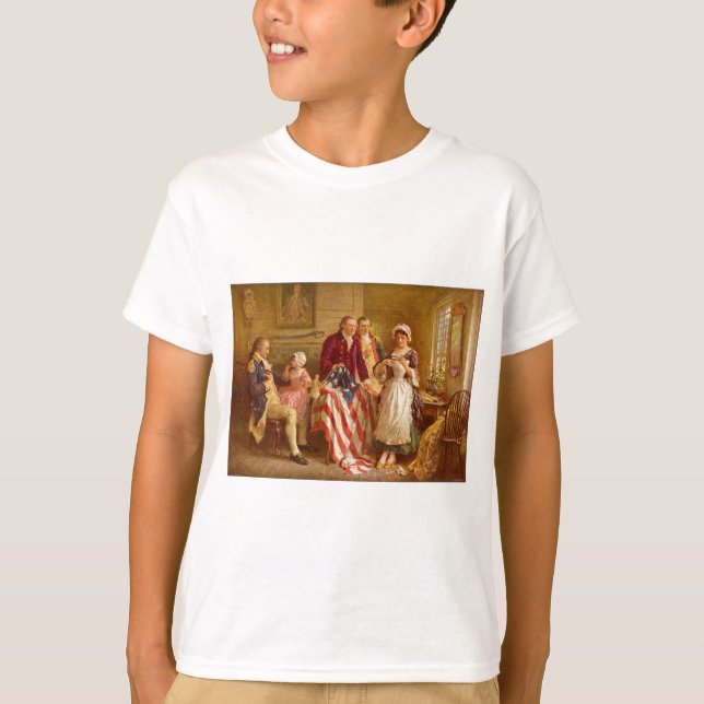Camiseta Betsy Ross 1777 por Jean Leon Gerome Ferris (Anverso)