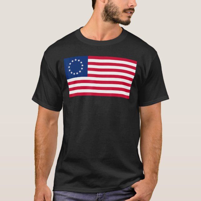 Camiseta Betsy Ross Bandera Estadounidense Estadounidense 1 (Anverso)