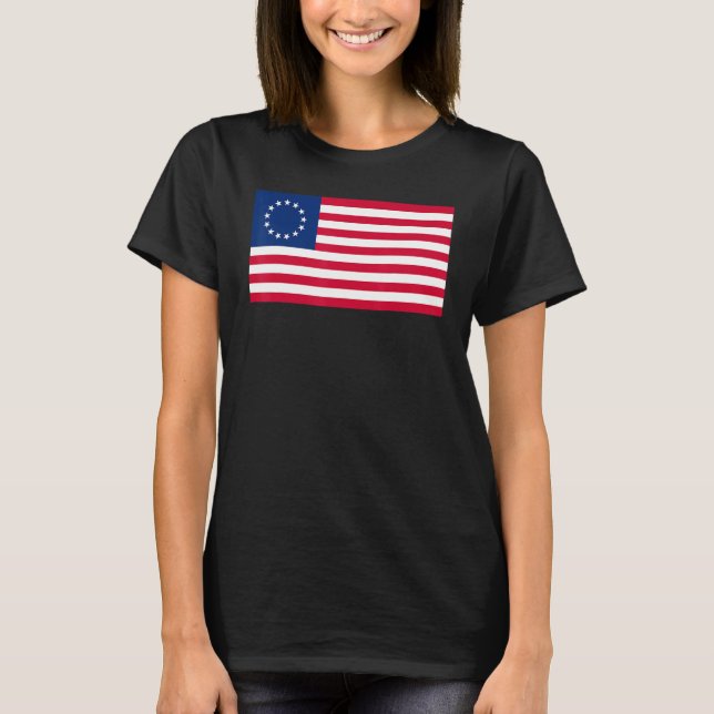 Camiseta Betsy Ross Bandera Estadounidense Estadounidense 1 (Anverso)