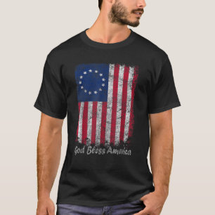 Camiseta Betsy Ross Bandera estadounidense Patriótica Dios 