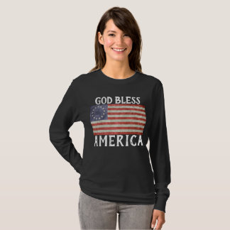 Camiseta Betsy Ross bandera hace mucho que dios bendiga a E