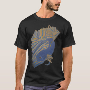 Camiseta Betta de Mostaza-Amarillo y Azul Común