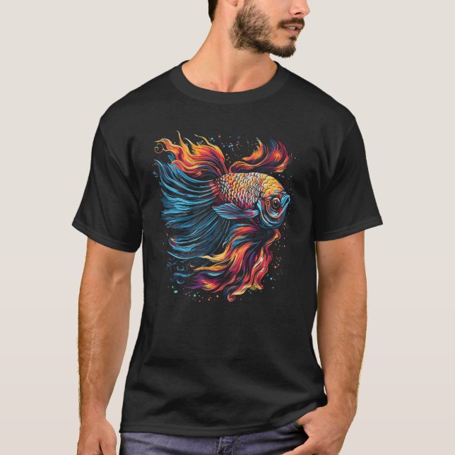 Camiseta Betta Fish Guay Resumen colorido (Anverso)