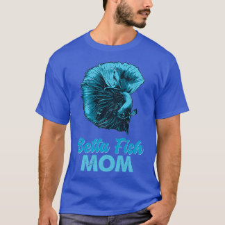 Camiseta Betta Fish Mom Funny Blue Fighting Fish Gift