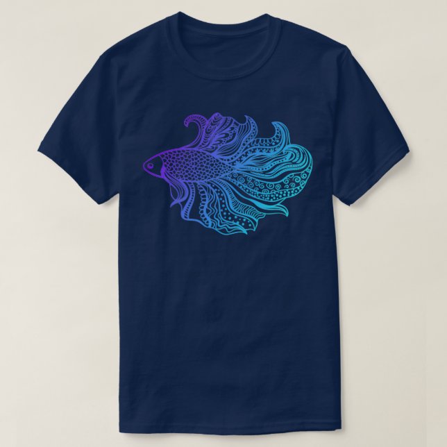 Camiseta Betta Fish PurpleCyan (Diseño del anverso)