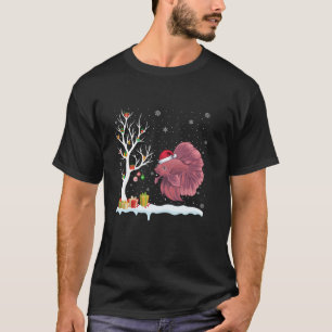Camiseta Betta Fish Santa Hat Navidades de luz de árbol fes