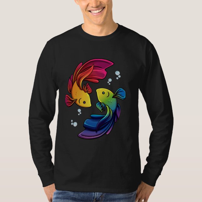 Camiseta Betta Fish Shirt Rainbow Betta Siamese Fighting Fi (Anverso)