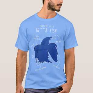 Camiseta Betta Fish Siamese lucha contra la anatomía de pec