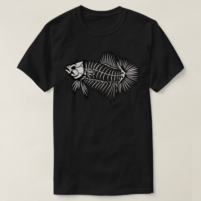Camiseta Betta Fish Skeleton Aquarium Fish Lover (Diseño del anverso)