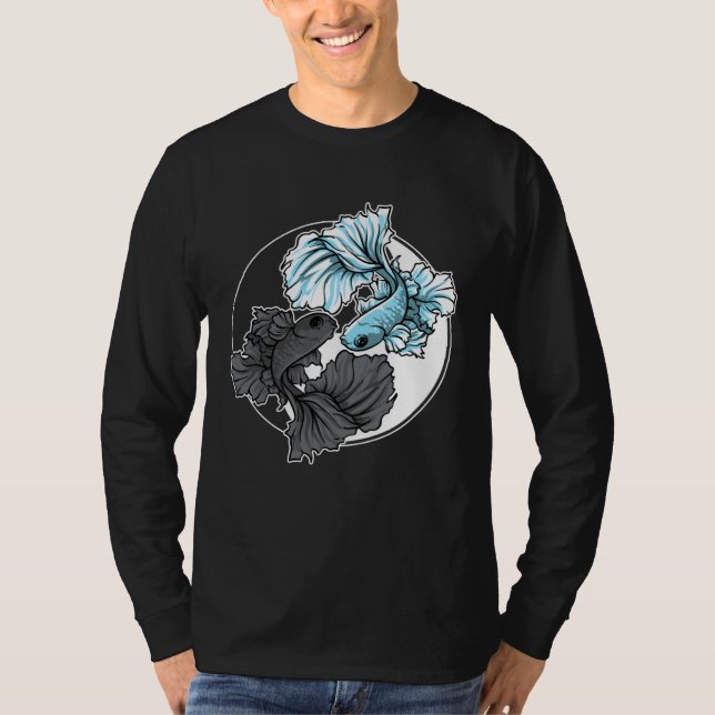 Camiseta Betta Fish Yin Yang Aquarium Aquarist Fish Tank Ko (Anverso)