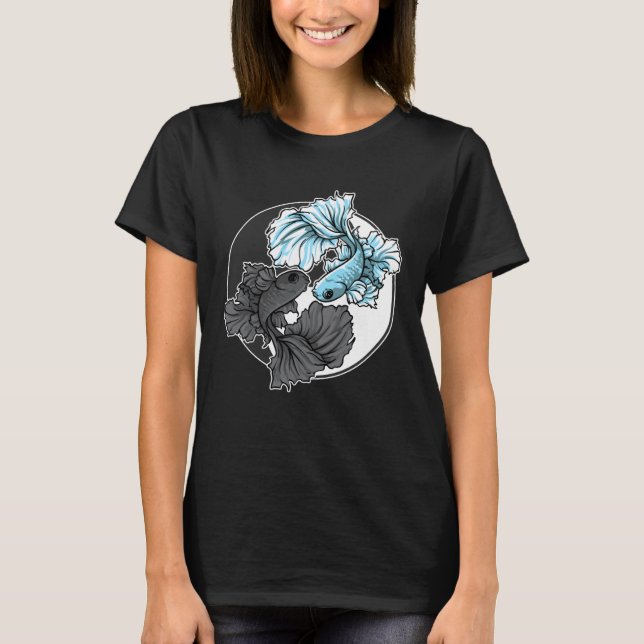 Camiseta Betta Fish Yin Yang Aquarium Aquarist Fish Tank Ko (Anverso)