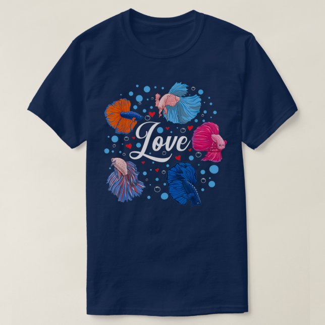 Camiseta Betta Love Fish Lover Mascota Mom Siamese Fighting (Diseño del anverso)