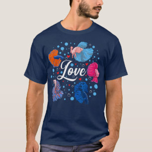 Camiseta Betta Love Fish Lover Mascota Mom Siamese Fighting