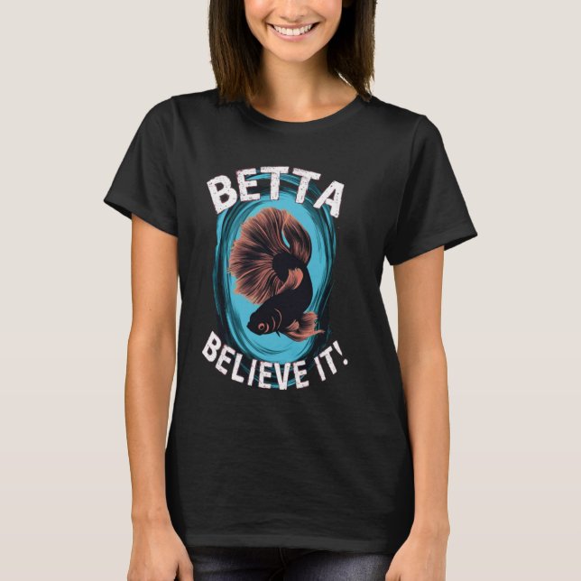 Camiseta Betta negra cree que sus esplendores luchando cont (Anverso)