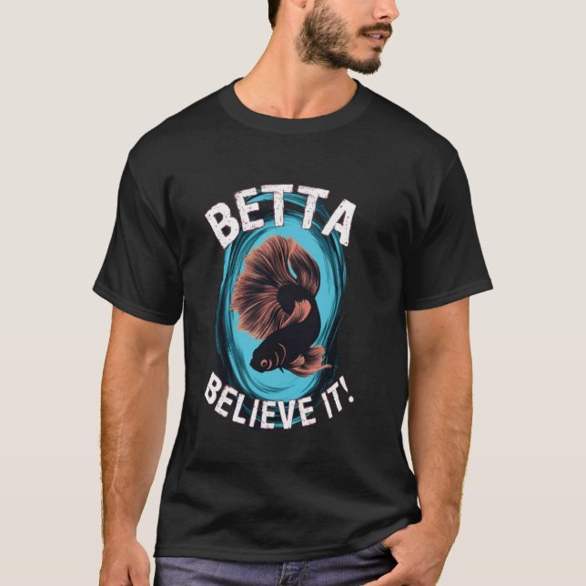 Camiseta Betta negra cree que sus splendens pez de pelea co (Anverso)