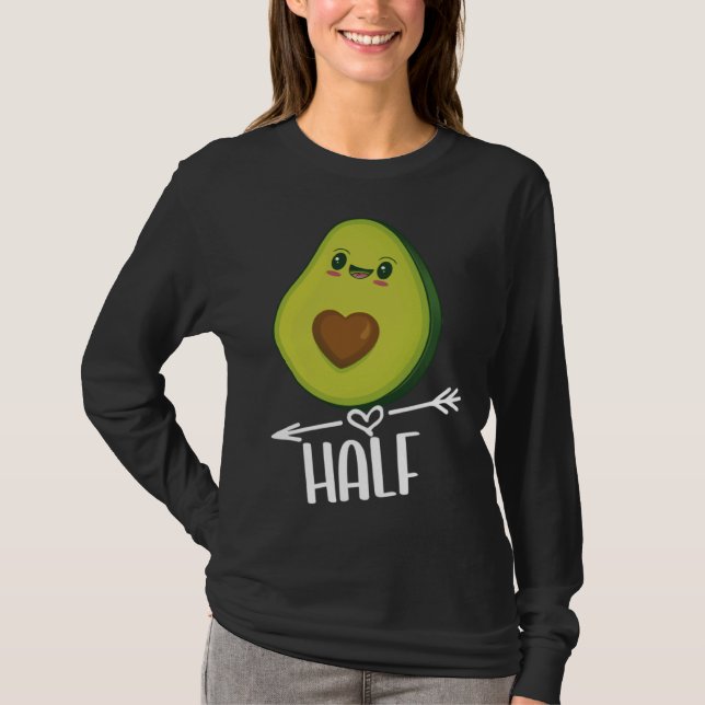 Camiseta Better Half Couple Sliced Avocado  Valentine s Day (Anverso)