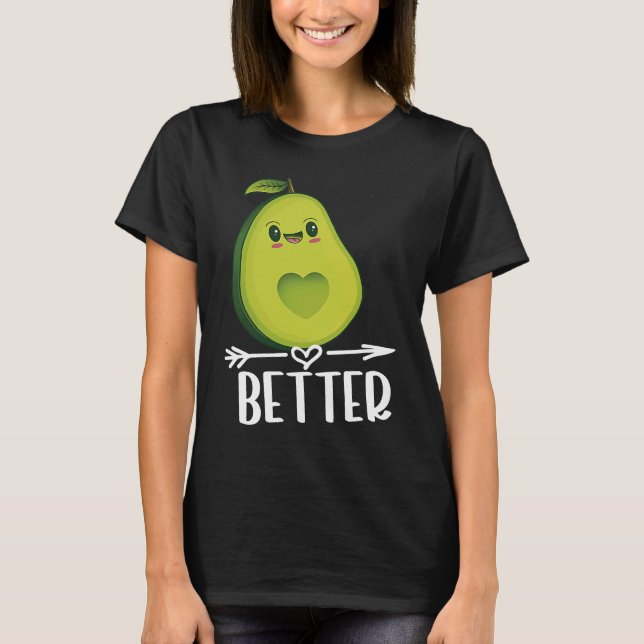 Camiseta Better Half Couple Sliced Avocado  Valentine's Day (Anverso)