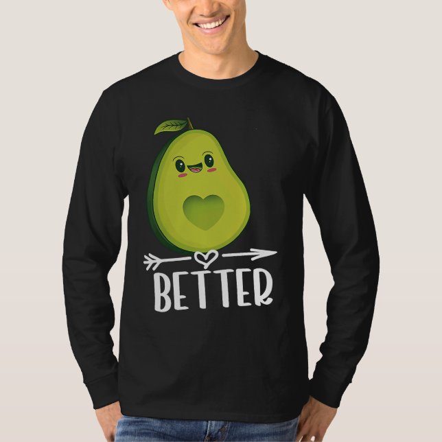 Camiseta Better Half Couple Sliced Avocado  Valentine's Day (Anverso)