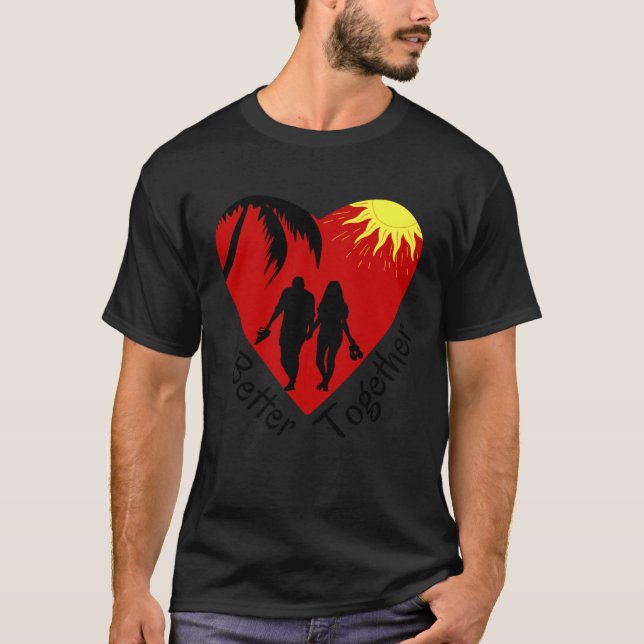 Camiseta Better Together  Couple holding hands  Palm Tree & (Anverso)