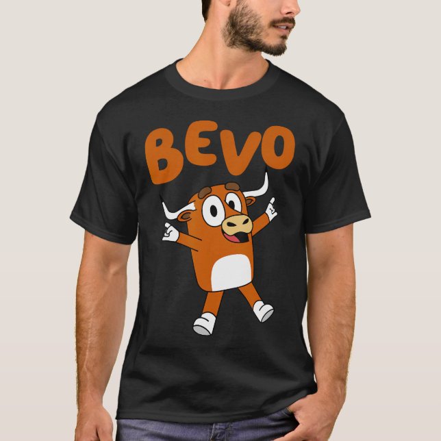 Camiseta Bevo Longhorn Toro Funny Personalizado Para Niños  (Anverso)