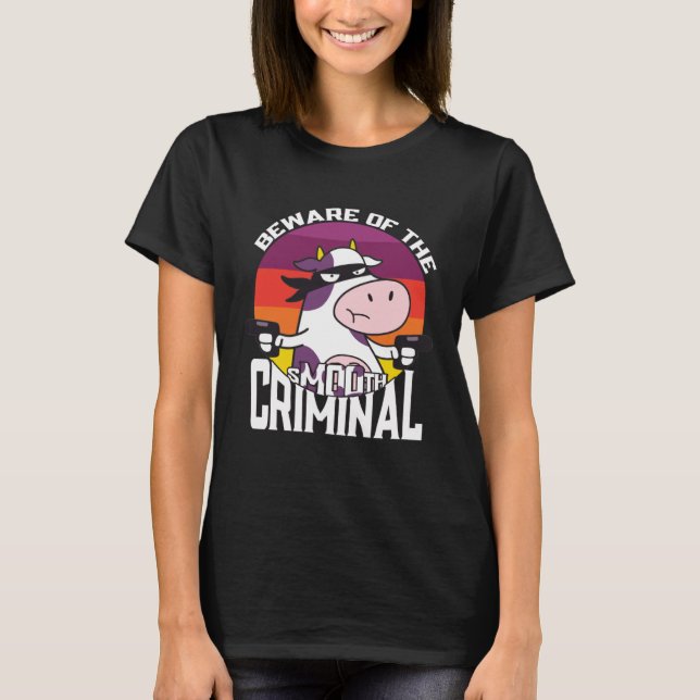Camiseta Beware of the sMOOth criminal  cow  for kids (Anverso)