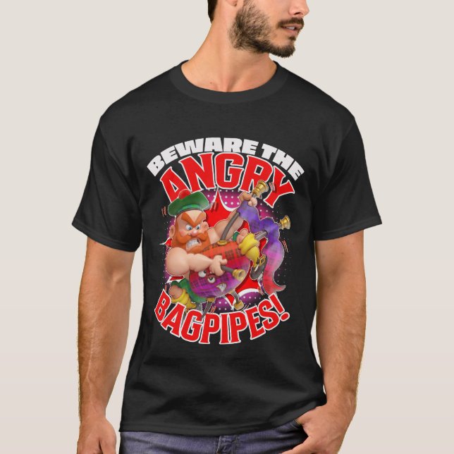 Camiseta Beware the ANGRY BAGPIPES! (Anverso)