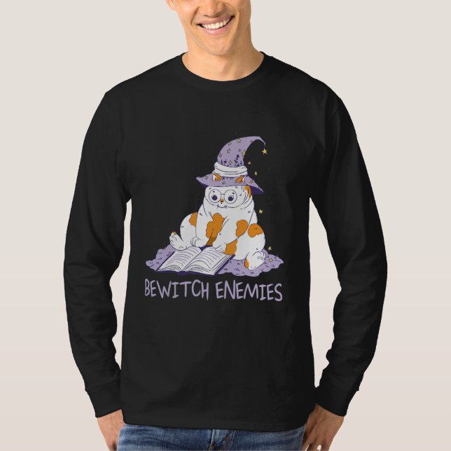 Camiseta Bewitch Enemies  Magic Cat Witch Saying Witchcraft (Anverso)