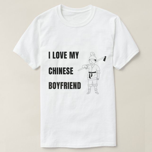 Camiseta Bf chino, amo a mi novio chino, regalo para (Diseño del anverso)