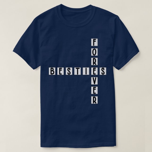 Camiseta BFF Puzzle & Crossword Fun Besties Forever (Diseño del anverso)