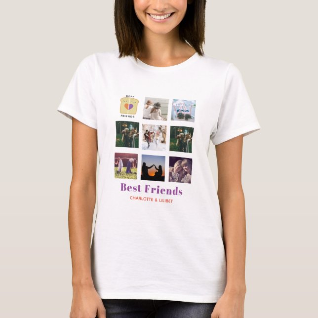 Camiseta BFF Regalo de Collage de fotos Peanutmantequilla J (Anverso)