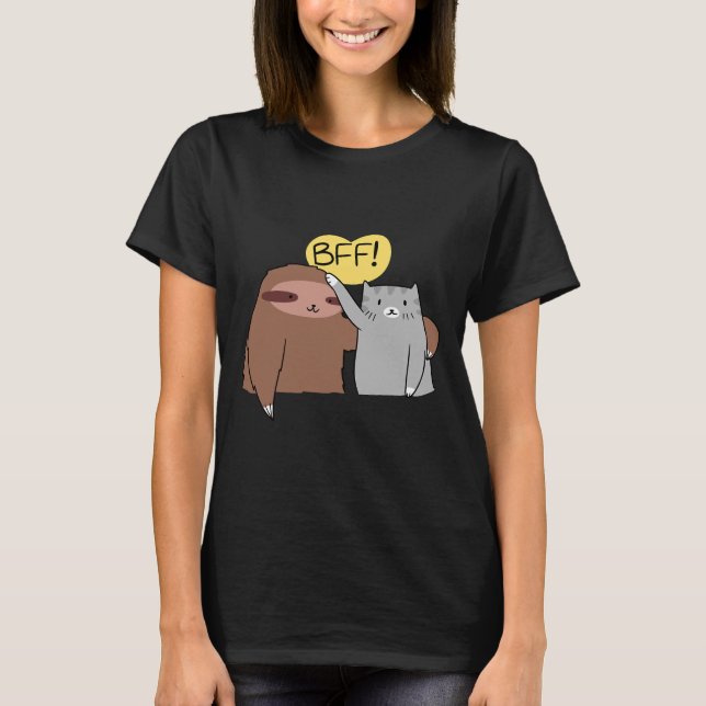 Camiseta Bff Sloth Y Cat (Anverso)