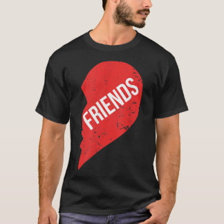 Camiseta BFF Tees Amigo Media Of Heart Best Friends